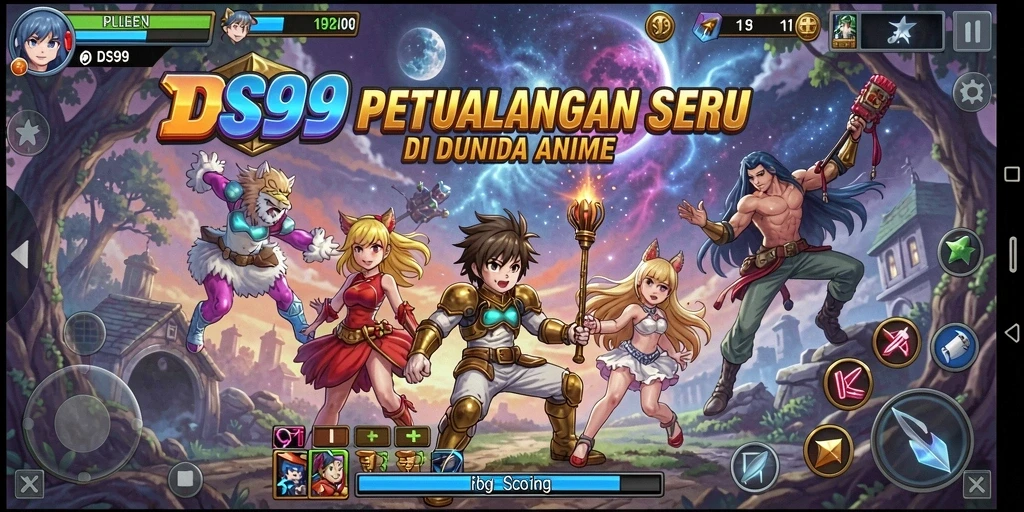 Gameplay DS99 yang menampilkan karakter anime favorit.
