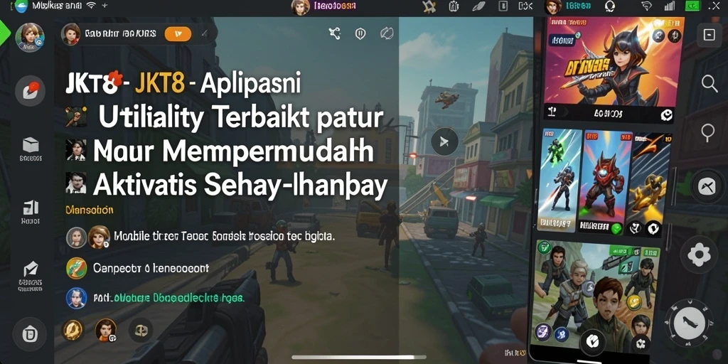 Tampilan utama JKT8 dengan berbagai fitur utility yang berguna.