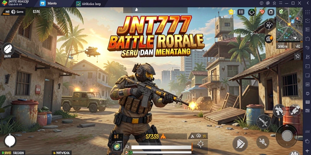 Screenshot gameplay JNT777 dengan aksi Battle Royale menarik.