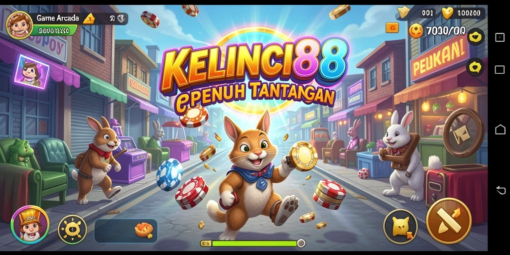 Tampilan gameplay KELINCI88 yang seru dan penuh warna.