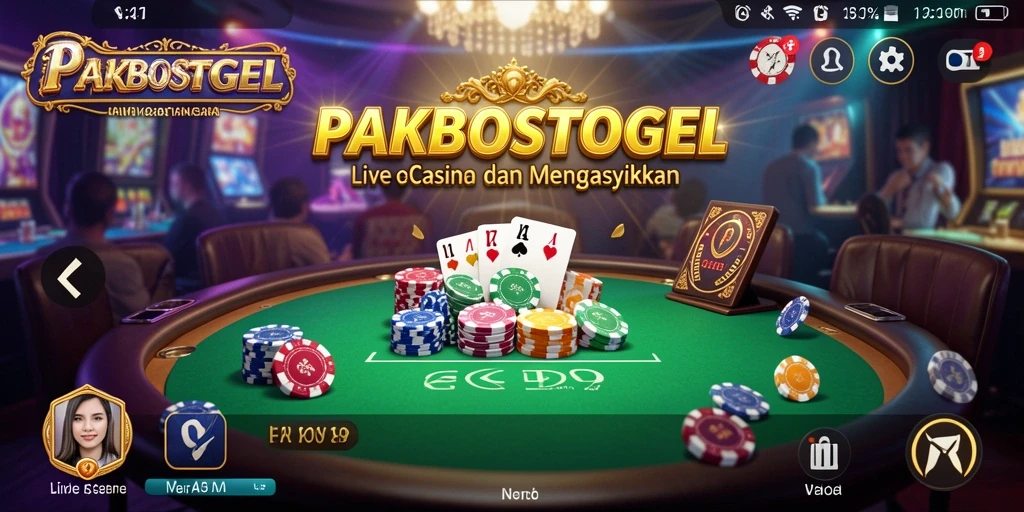 Screenshot gameplay Live Casino PAKBOSTOGEL menunjukkan suasana permainan yang menyenangkan.