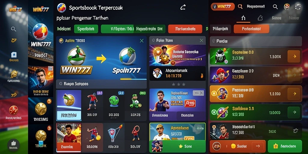 Tampilan gameplay menarik dalam aplikasi Sportsbook WIN777.